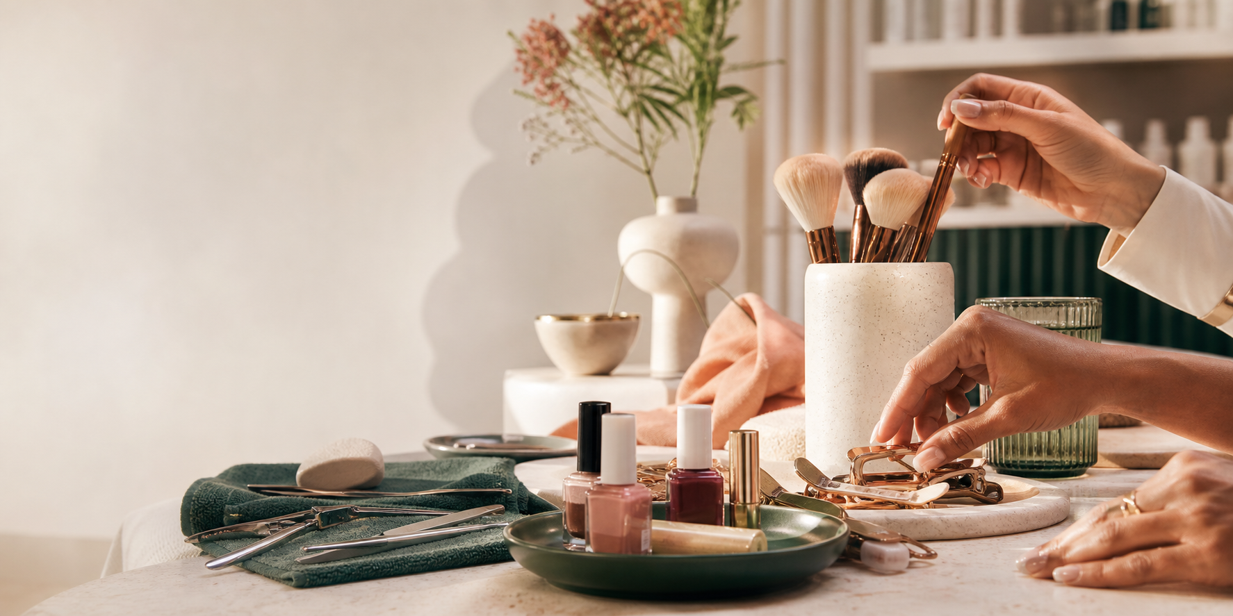 A calm, professional beauty studio set up for appointments